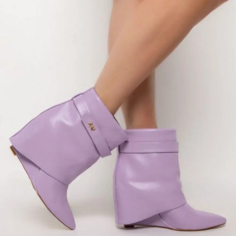 AZALEA WANG OVER THE TOP WEDGE BOOTIE IN LIGHT PURPLE